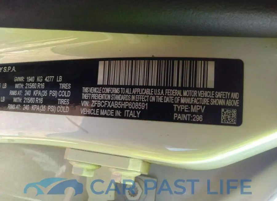 ZFBCFXAB5HP608591# 9