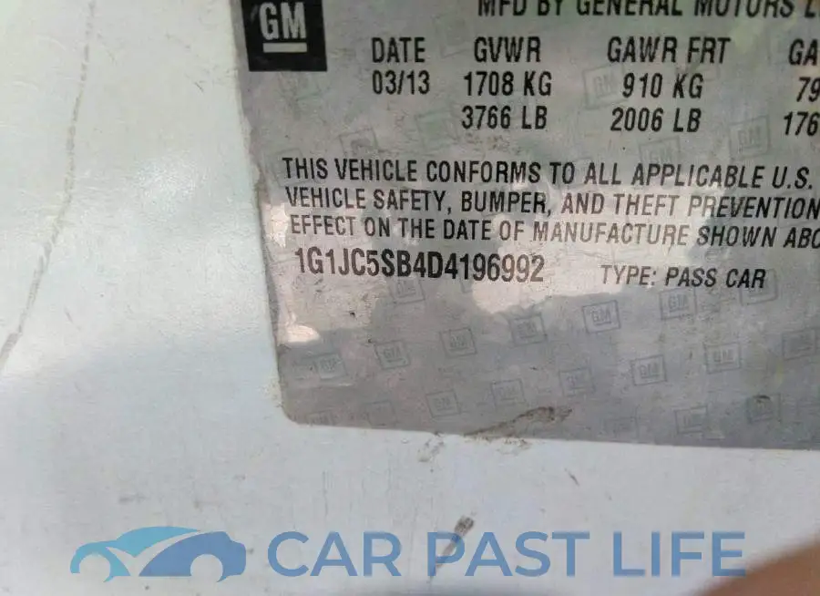 1G1JC5SB4D4196992# 9