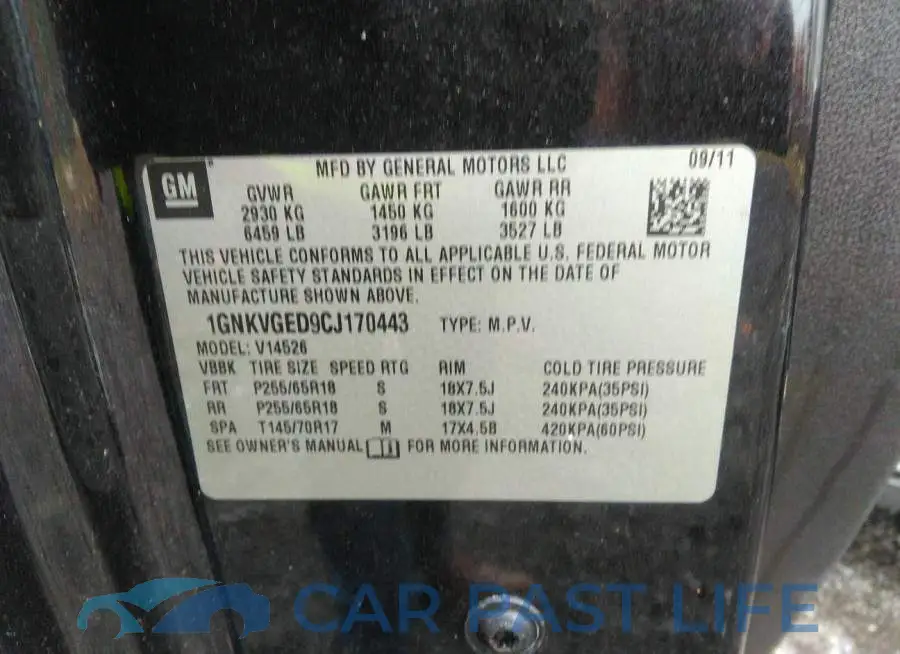1GNKVGED9CJ170443# 9