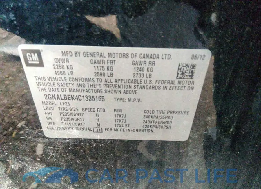 2GNALBEK4C1335165# 9