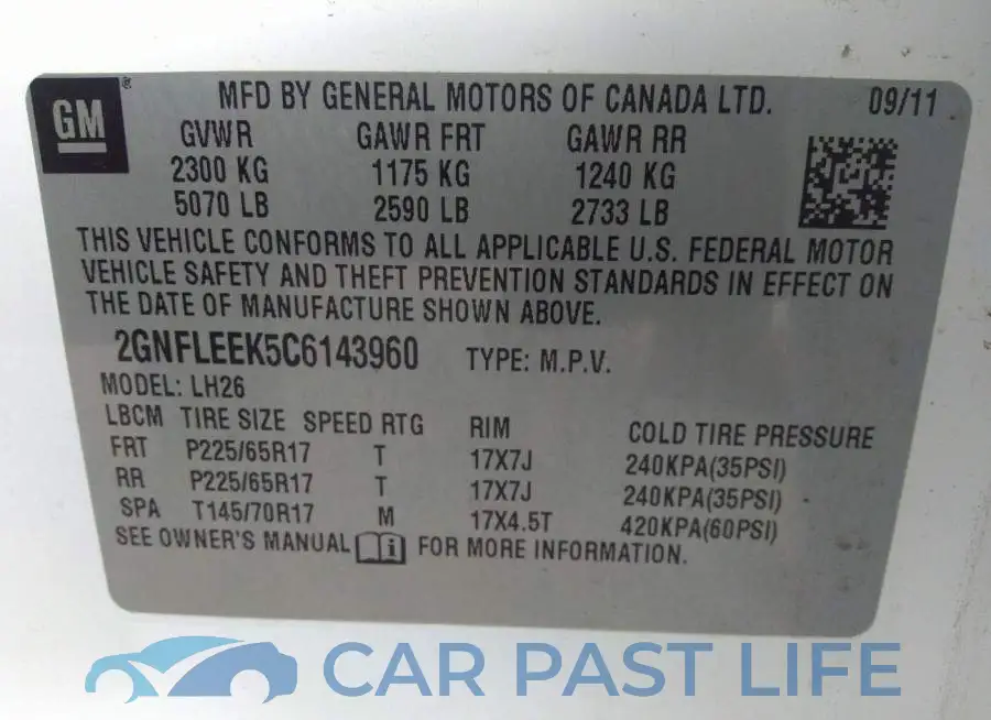 2GNFLEEK5C6143960# 9
