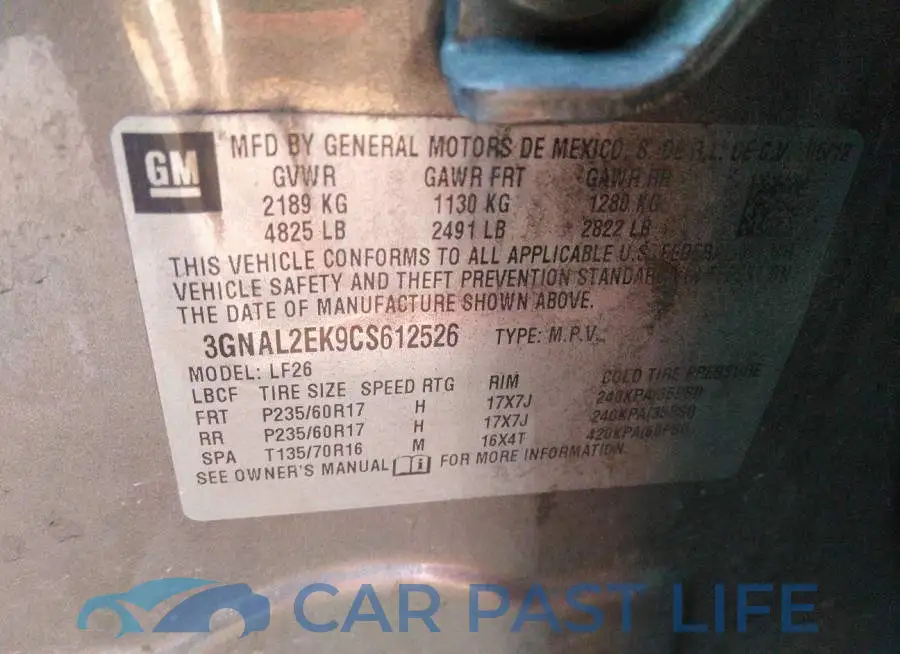 3GNAL2EK9CS612526# 9