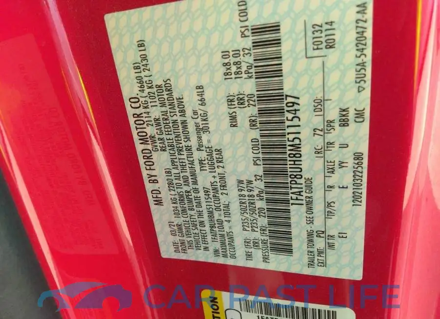 1FATP8UH8M5115497# 9