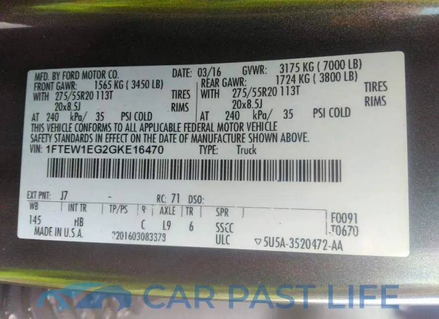 1FTEW1EG2GKE16470# 9