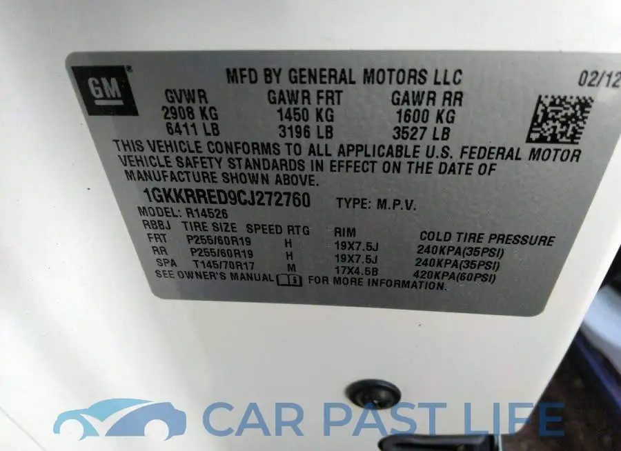 1GKKRRED9CJ272760# 9