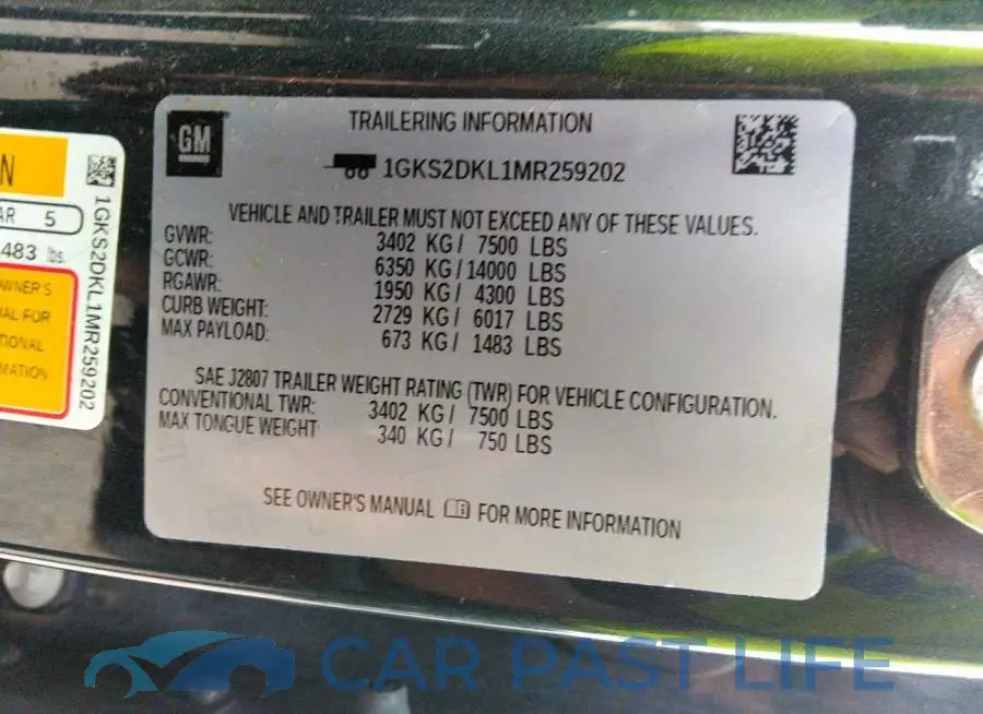 1GKS2DKL1MR259202# 9