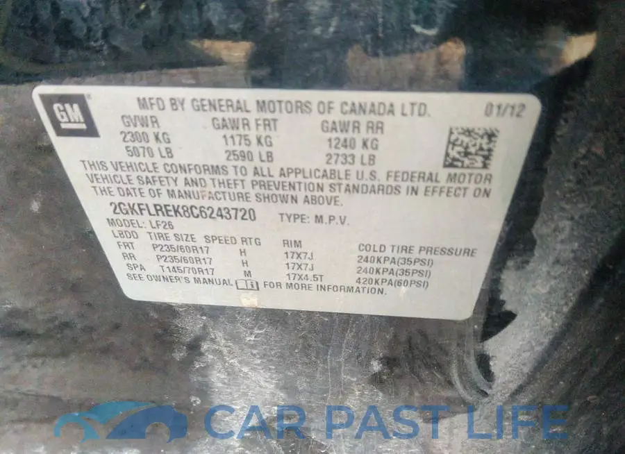 2GKFLREK8C6243720# 9