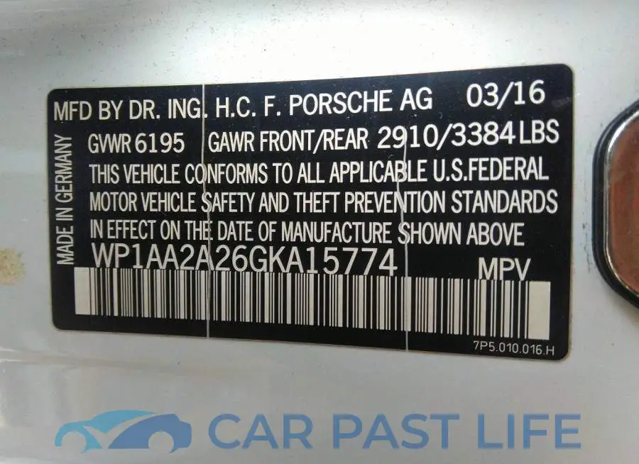WP1AA2A26GKA15774# 9