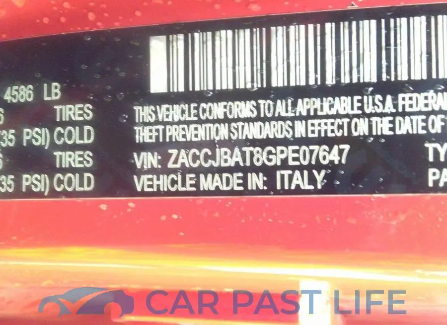 ZACCJBAT8GPE07647# 9