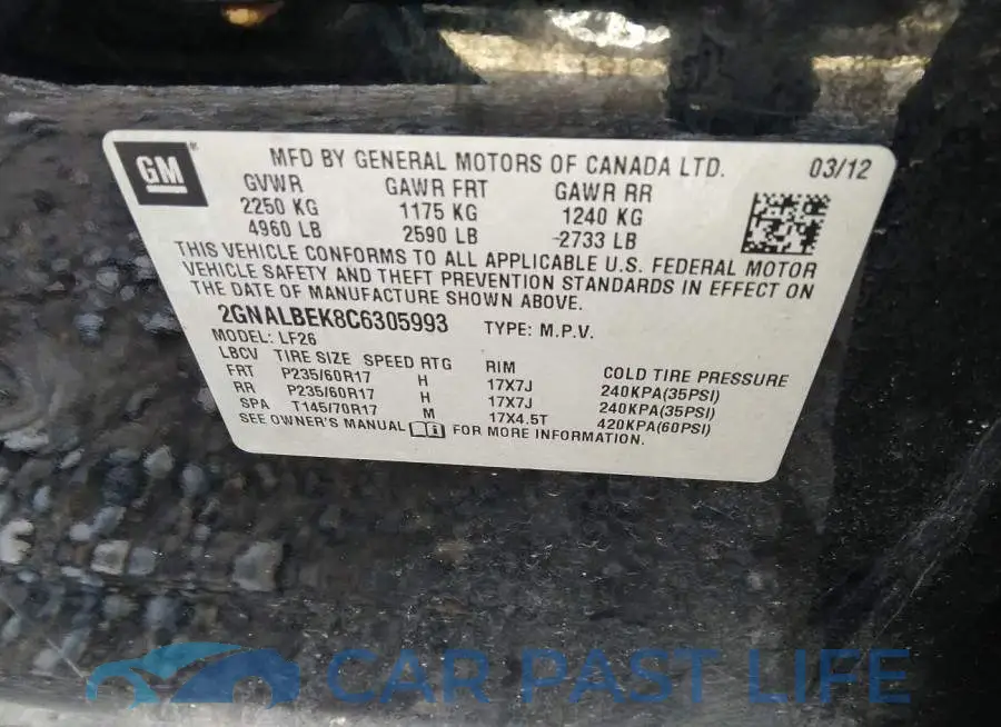 2GNALBEK8C6305993# 9