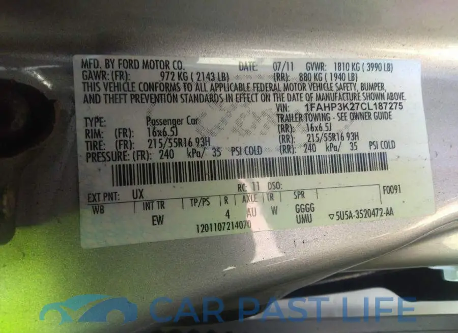1FAHP3K27CL187275# 9