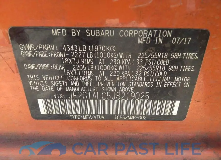 JF2GTALC5J8219025# 9
