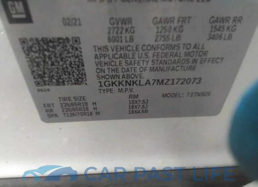 1GKKNKLA7MZ172073# 9