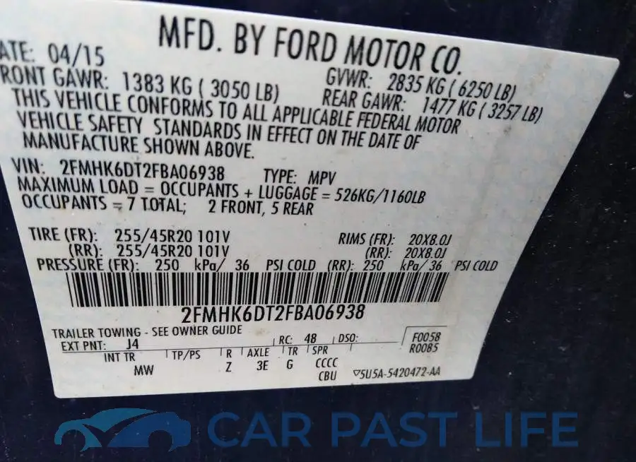 2FMHK6DT2FBA06938# 9