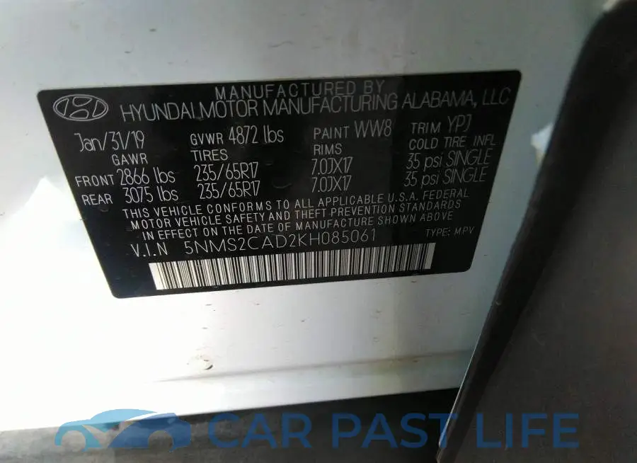 5NMS2CAD2KH085061# 9