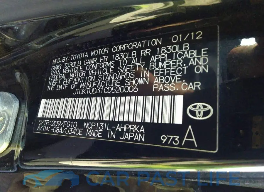 JTDKTUD31CD520006# 9