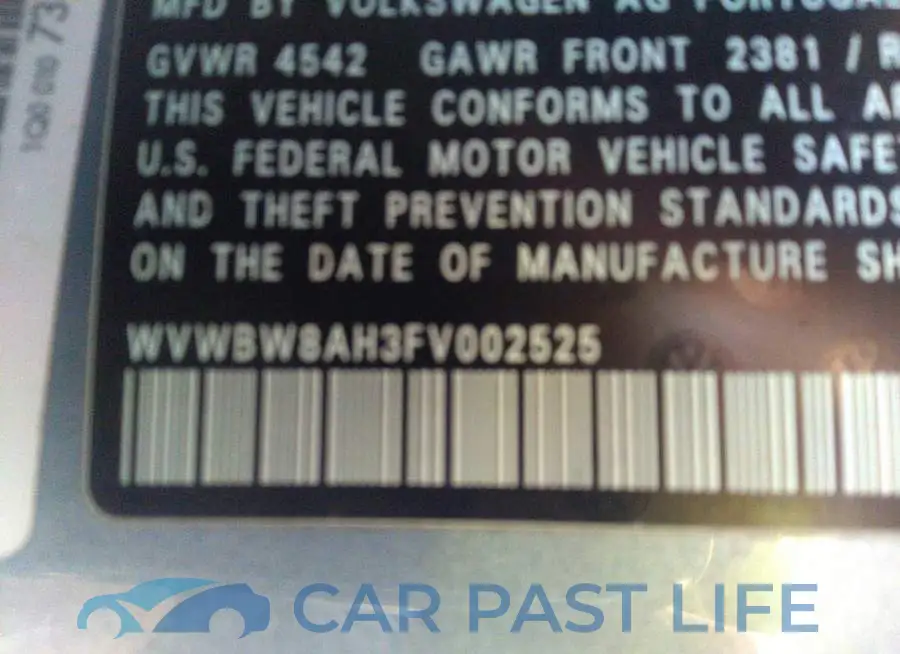 WVWBW8AH3FV002525# 9