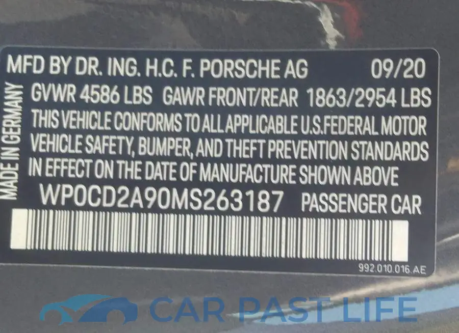 WP0CD2A90MS263187# 9