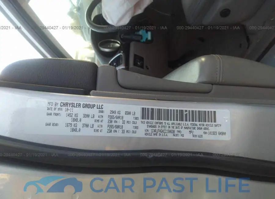 1C4RJFAGXCC150638# 9