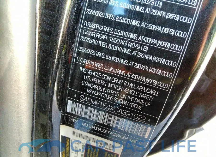 SALMF1E4XCA391022# 9