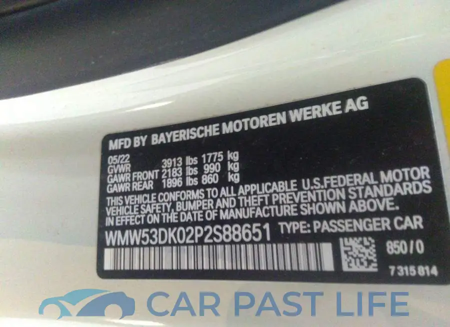 WMW53DK02P2S88651# 9
