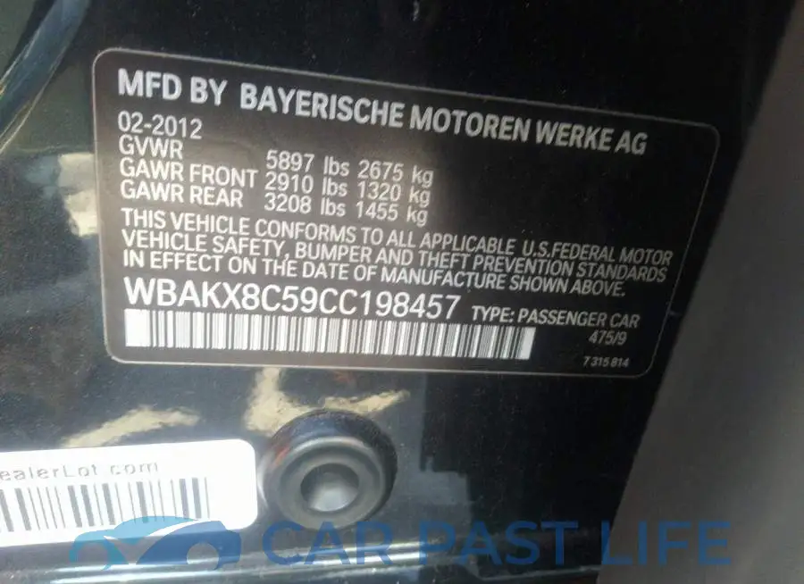 WBAKX8C59CC198457# 9