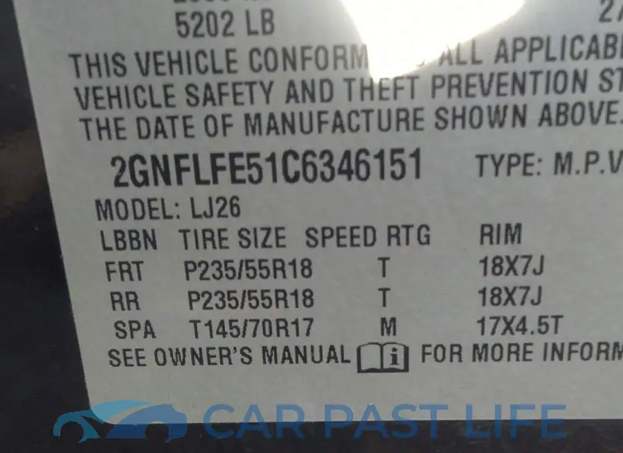 2GNFLFE51C6346151# 9