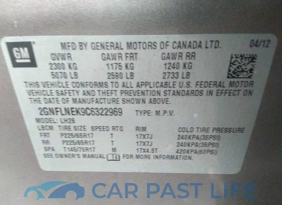 2GNFLNEK9C6322969# 9
