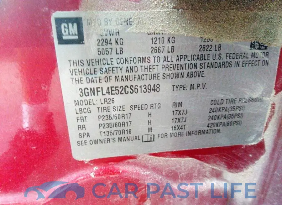 3GNFL4E52CS613948# 9