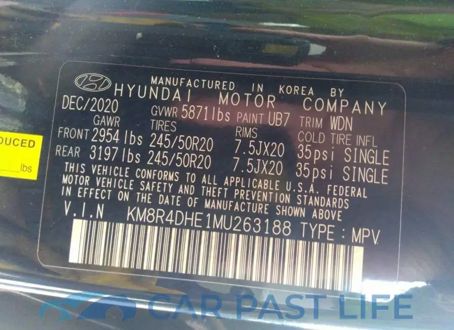 KM8R4DHE1MU263188# 9