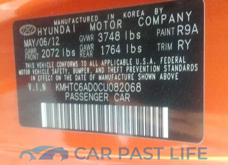 KMHTC6AD0CU082068# 9