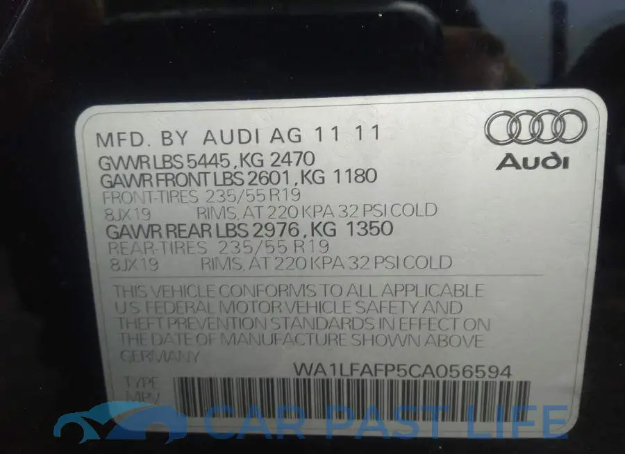 WA1LFAFP5CA056594# 9