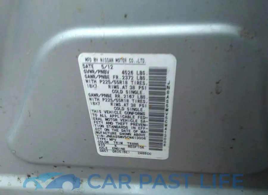 JN8AS5MV5CW413006# 9