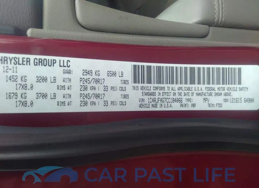 1C4RJFAG7CC184066# 9