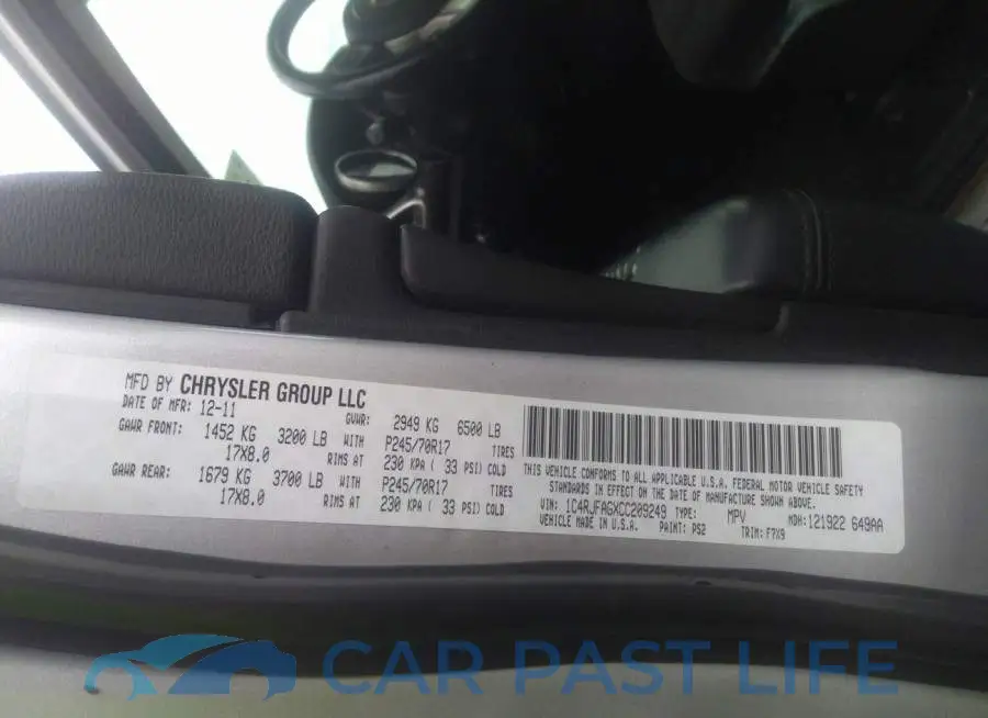 1C4RJFAGXCC209249# 9