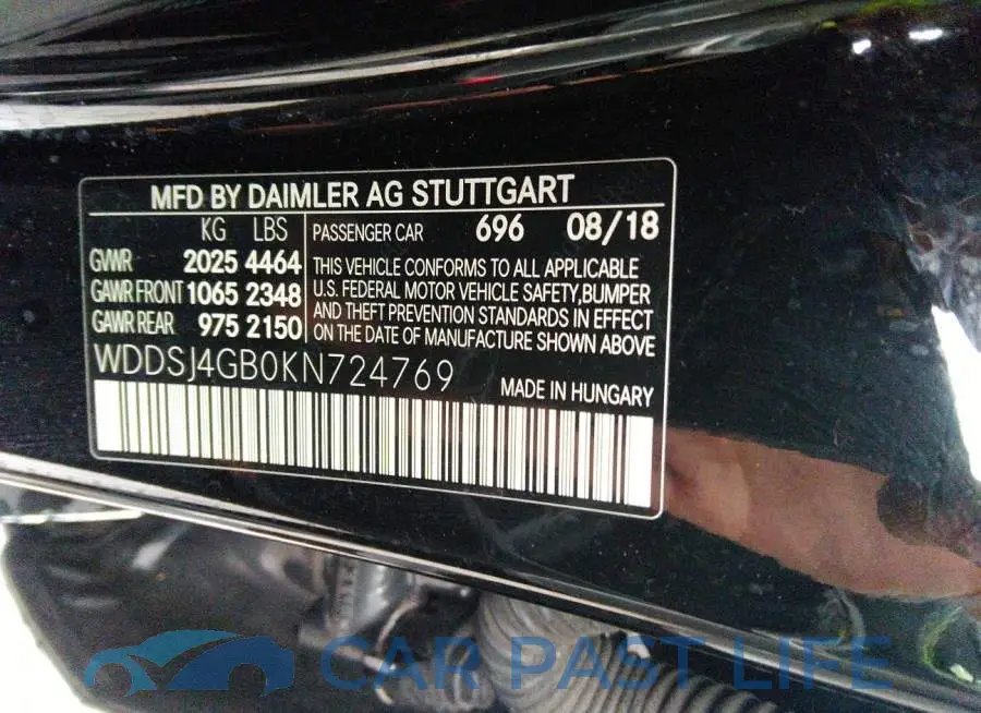 WDDSJ4GB0KN724769# 9
