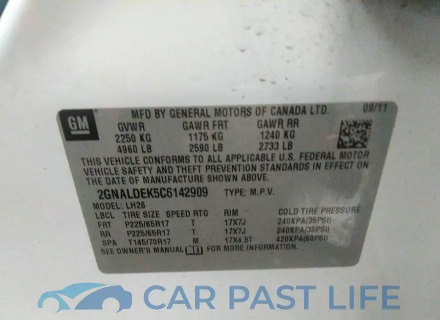 2GNALDEK5C6142909# 9