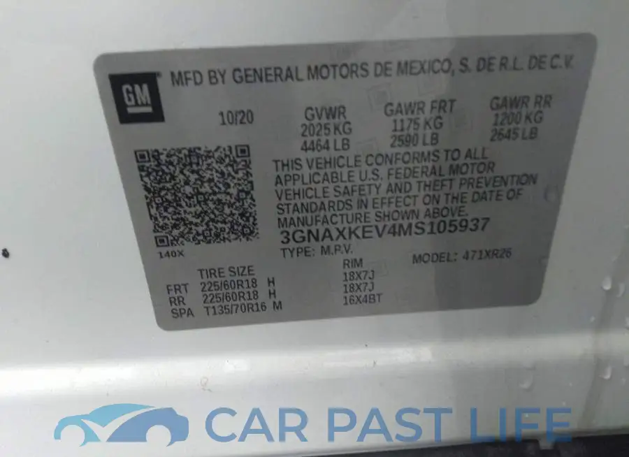 3GNAXKEV4MS105937# 9