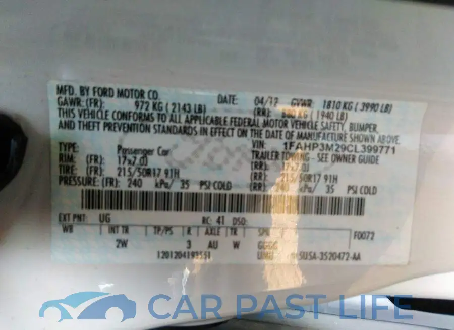 1FAHP3M29CL399771# 9
