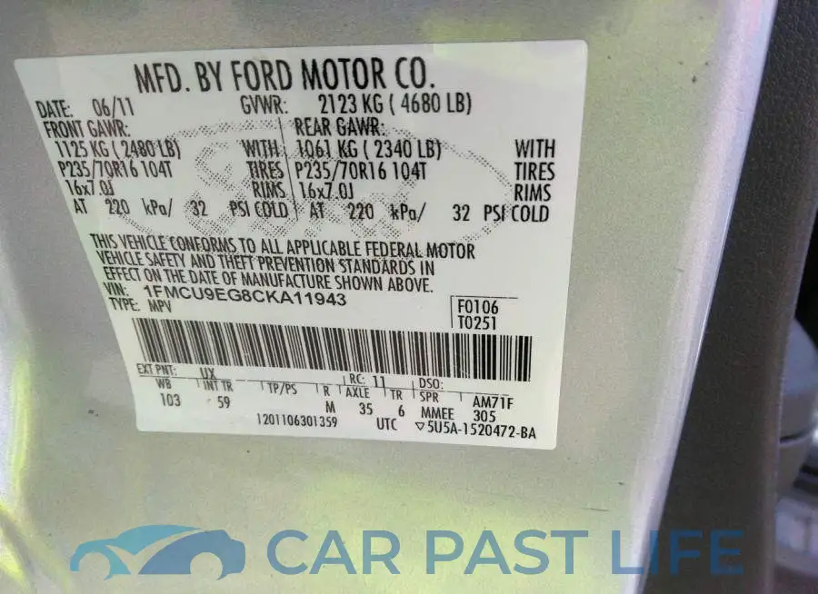 1FMCU9EG8CKA11943# 9