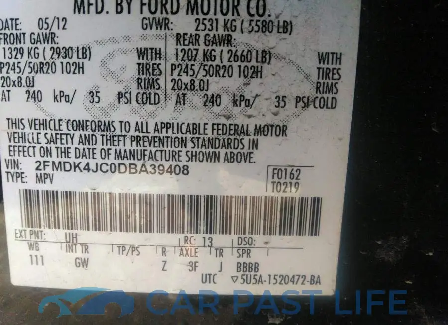 2FMDK4JC0DBA39408# 9