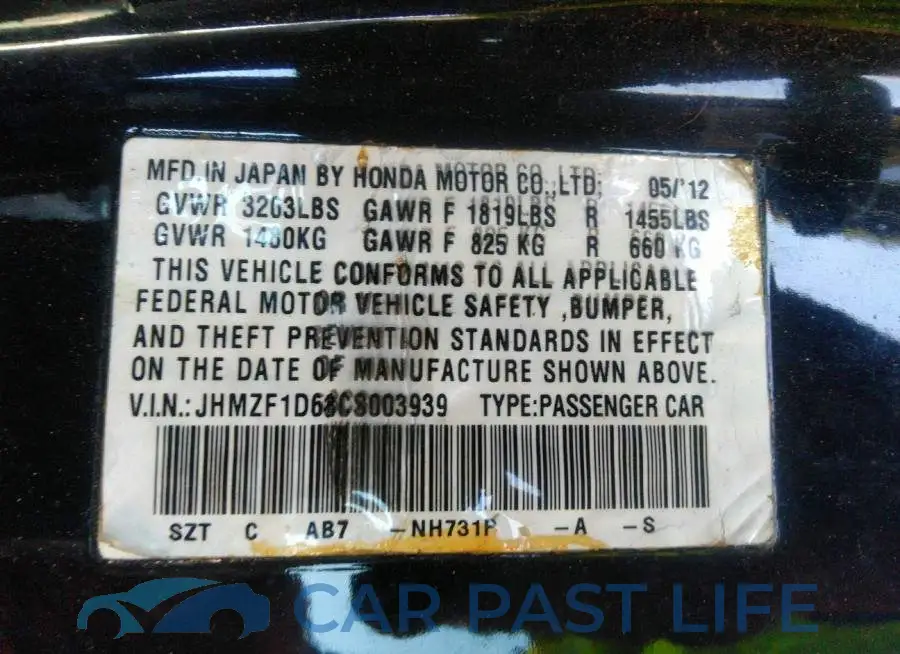 JHMZF1D68CS003939# 9