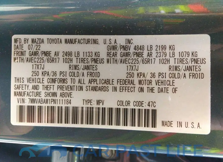 7MMVABAM1PN111184# 9