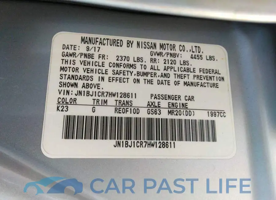 JN1BJ1CR7HW128611# 9