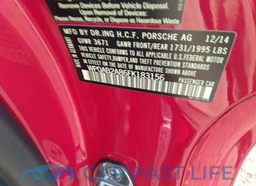 WP0AB2A86FK183156# 9