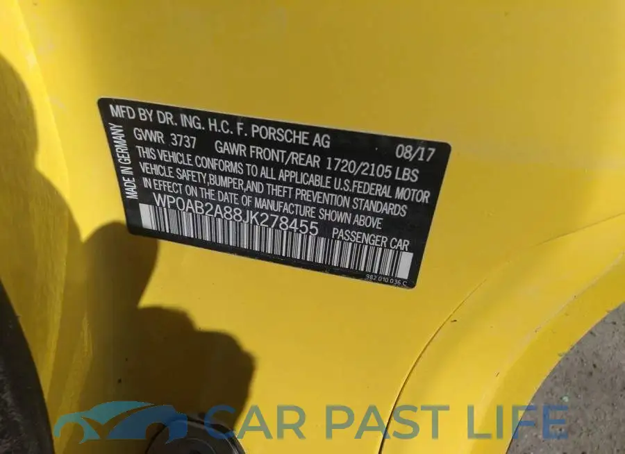 WP0AB2A88JK278455# 9