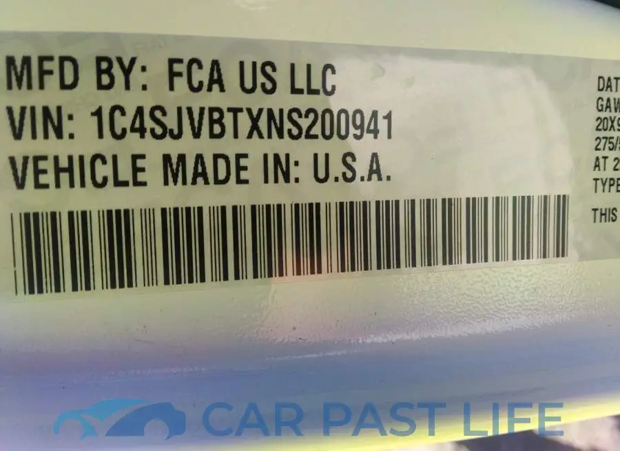 1C4SJVBTXNS200941# 9