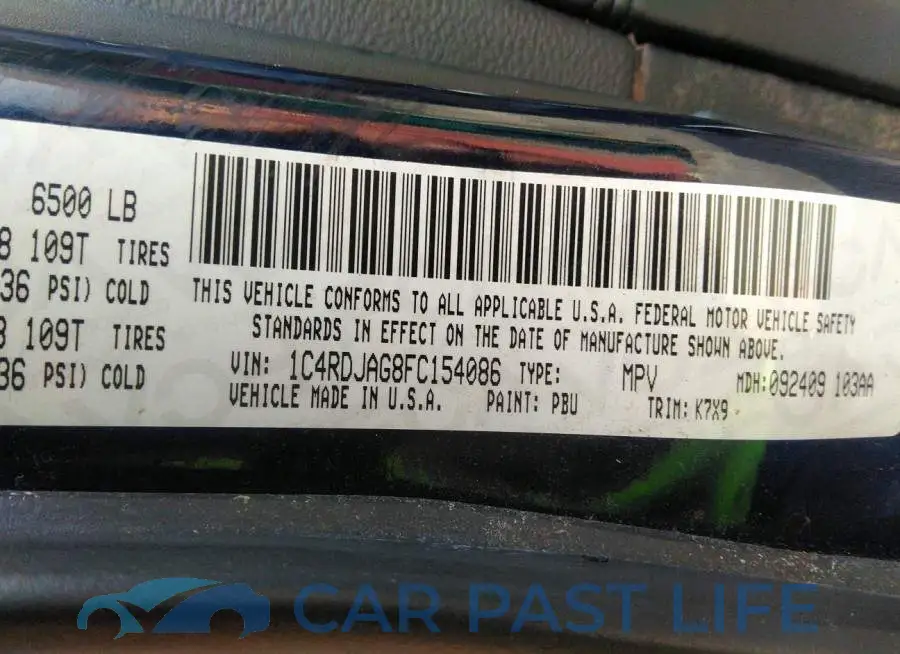 1C4RDJAG8FC154086# 9