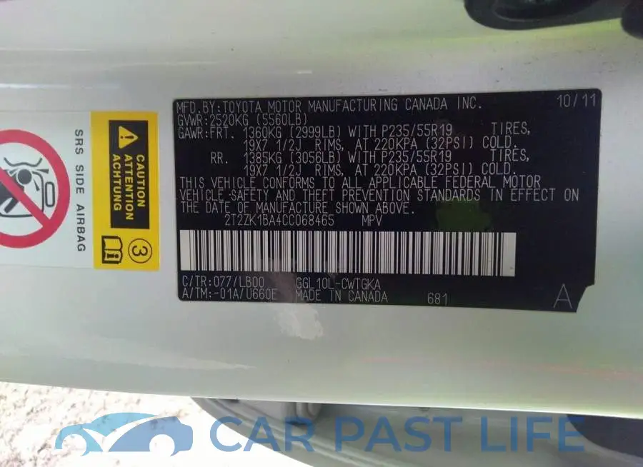 2T2ZK1BA4CC068465# 9