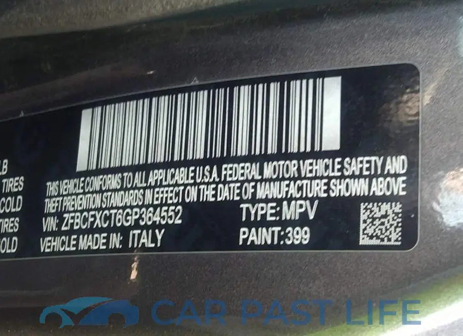 ZFBCFXCT6GP364552# 9